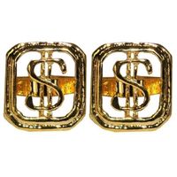 2x stuks carnaval/verkleed spullen - Gouden dollar ring verstelbaar