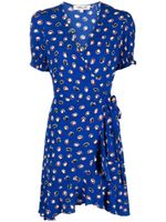 DVF Diane von Furstenberg robe Emilia à design portefeuille - Bleu