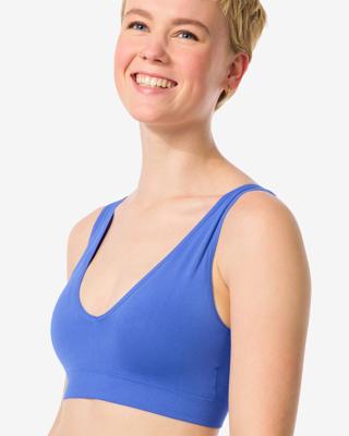 HEMA Naadloze top zonder beugel kobaltblauw (kobaltblauw)