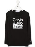 Calvin Klein Kids haut à logo imprimé - Noir