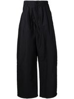 Yohji Yamamoto pantalon droit à taille haute - Noir