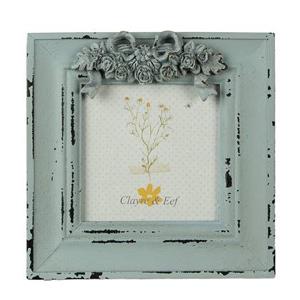 Clayre & Eef Fotolijst 10x10 cm Groen MDF Rechthoek Bloemen Fotokader