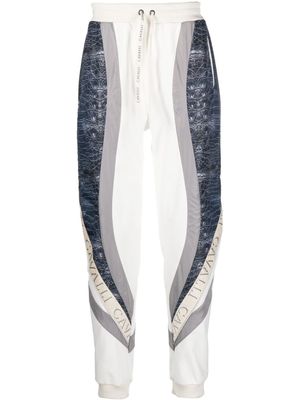 Roberto Cavalli pantalon de jogging imprimé à bande logo - Blanc