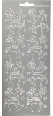 Creotime foliestickers rendier 1 stickervel zilver Creotime foliestickers rendier 1 stickervel zilver