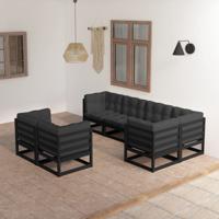 7-delige Loungeset met kussens massief grenenhout