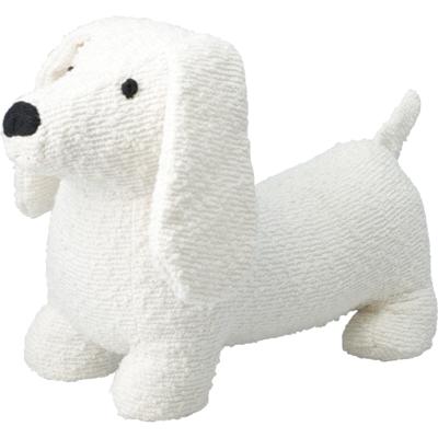 Deurstopper - Teckel hondje - wit - polyester - 34 x 20 cm - dieren - kinderkamer Deurstopper - Teckel hondje - wit - polyester - 34 x 20 cm - dieren - kinderkamer
