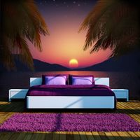Zelfklevend fotobehang - Romantisch avond op het strand, 8 maten, premium print - thumbnail