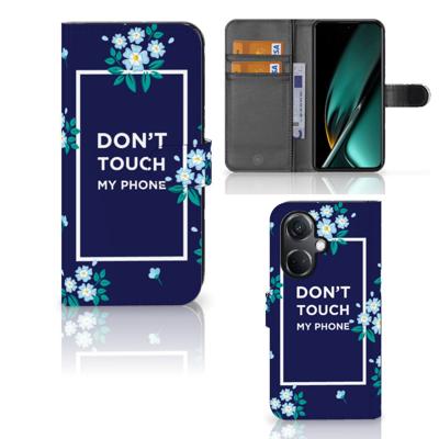 OnePlus Nord CE 3 Portemonnee Hoesje Flowers Blue DTMP OnePlus Nord CE 3 Portemonnee Hoesje Flowers Blue DTMP