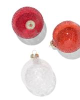 HEMA Kerstballen set 7.5cm glas stekelbal - 3 stuks (rood)