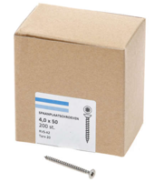 Hoenderdaal Fasteners Hoenderdaal spaanplaatschroef rvs-a2 platkop voldraad torx tx20 4.0x50 | 200 stuks - 0206.30.25903