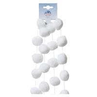 Decoris Sneeuwballen slinger - wit - 180 cm - sneeuwversiering - Kerstmis decoratie