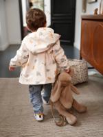 Regenjas met capuchon en dinosaurusmotieven voor baby's vanille