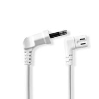 Nedis Stroomkabel | Euro Male | IEC-320-C7 | Gehoekt | Links Gehoekt | Vernikkeld | 2.00 m | Plat | PVC | Wit | Label - CEGL11055WT20