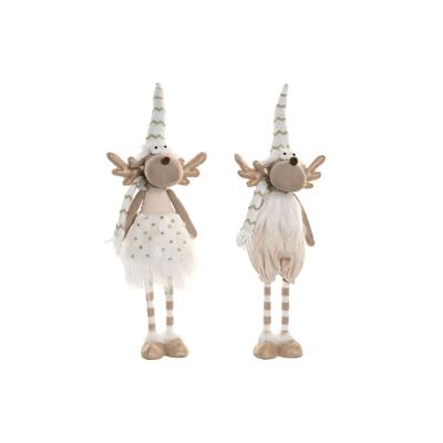 Kerstversiering Home ESPRIT Wit Rendier 14 X 13 X 60 CM (2 Stuks)
