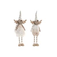 Kerstversiering Home ESPRIT Wit Rendier 14 X 13 X 60 CM (2 Stuks)