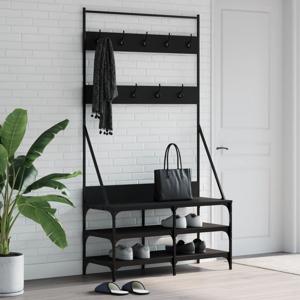 VidaXL Kledingrek met schoenenrek 100x40x184 cm zwart