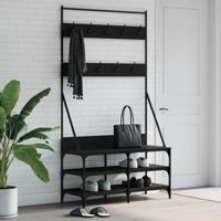 VidaXL Kledingrek met schoenenrek 100x40x184 cm zwart