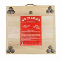 MECABOIS Complete Puck Game - 12 platte worpen en houten bord (Bretons spel)
