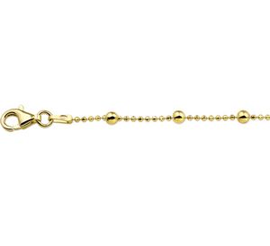 Enkelbandje Bolletjes zilver goudkleurig 24 + 2 Cm