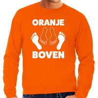 Grote maten oranje boven sweater oranje voor heren - Koningsdag truien - thumbnail
