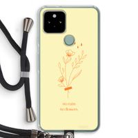No rain no flowers: Pixel 5 Transparant Hoesje met koord