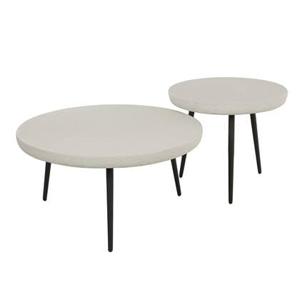 Giga Meubel - Salontafel Flat Stone Rond Marmer Composiet Set van 2