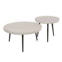 Giga Meubel - Salontafel Flat Stone Rond Marmer Composiet Set van 2