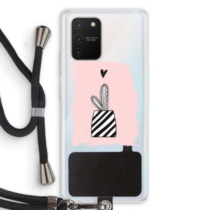 Zwart-wit cactus: Samsung Galaxy S10 Lite Transparant Hoesje met koord