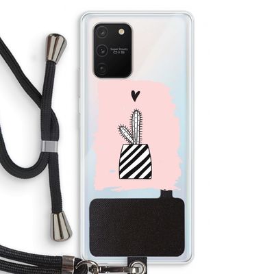 Zwart-wit cactus: Samsung Galaxy S10 Lite Transparant Hoesje met koord