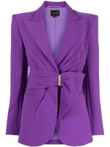 Zuhair Murad blazer ceinturé à fronces - Violet