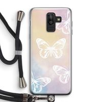 White butterfly: Samsung Galaxy J8 (2018) Transparant Hoesje met koord