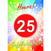 Verjaardag deurposter - 25 jaar - 59 x 42 cm - leeftijd feestartikelen