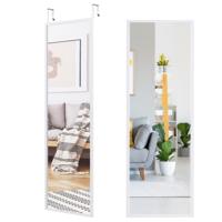 Spiegel Over de Volle Lengte voor de Wand Ijzer Dunne Frame 107cm x 36,5cm Over de Deur Spiegel met 2 Sets Hoogte Verstelbare Haken