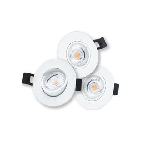 LED Camini Downlight rond kantelbaar 8W 36º 2.700K IP44 dimbaar 3-pack Wit