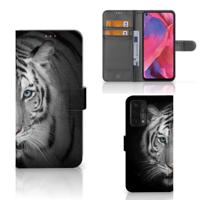 OPPO A54 5G | A74 5G | A93 5G | Telefoonhoesje | Met pasjeshouder | Tijger
