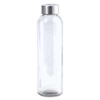 Glazen waterfles/drinkfles transparant met RVS dop 500 ml - thumbnail