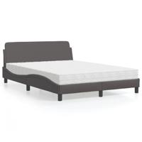 Bed met matras "Dover" kunstleer grijs 140x190 cm