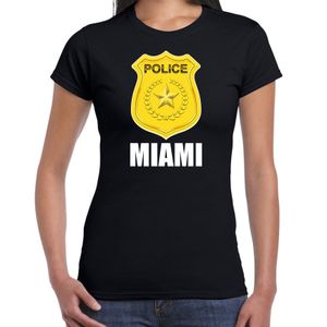 Police / politie embleem Miami verkleed t-shirt zwart voor dames