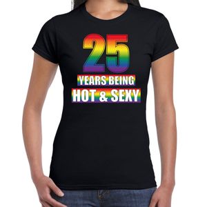 Hot en sexy 25 jaar verjaardag cadeau t-shirt zwart voor dames - Gay/ LHBT kleding / outfit