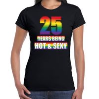 Hot en sexy 25 jaar verjaardag cadeau t-shirt zwart voor dames - Gay/ LHBT kleding / outfit