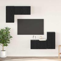 TV-kast met plank met opslag met de deur 4 pcs Zwart eiken 60 x 30 x 30 cm