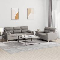 2-delige Loungeset met kussens stof taupe