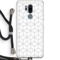 Zwart-witte kubussen: LG G7 Thinq Transparant Hoesje met koord