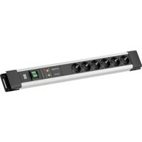 Bachmann BM005903 Overspanningsveilige stekkerdoos Grijs, Zwart Randaarde stekker 1 stuk(s)