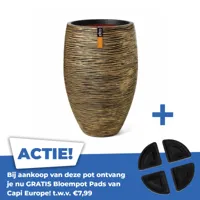 Vaas elegant rib d56xh84 zwart goud