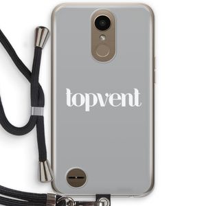 Topvent Grijs Wit: LG K10 (2017) Transparant Hoesje met koord