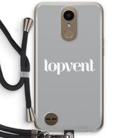 Topvent Grijs Wit: LG K10 (2017) Transparant Hoesje met koord