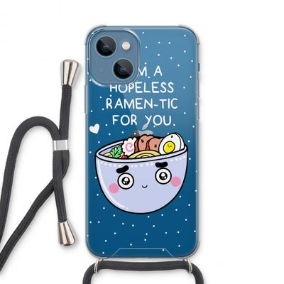 I'm A Hopeless Ramen-Tic For You: iPhone 13 Transparant Hoesje met koord