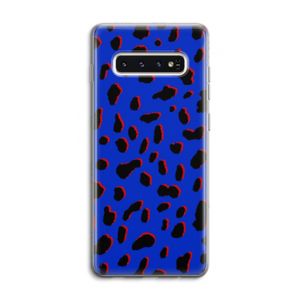 Blue Leopard: Samsung Galaxy S10 4G Transparant Hoesje