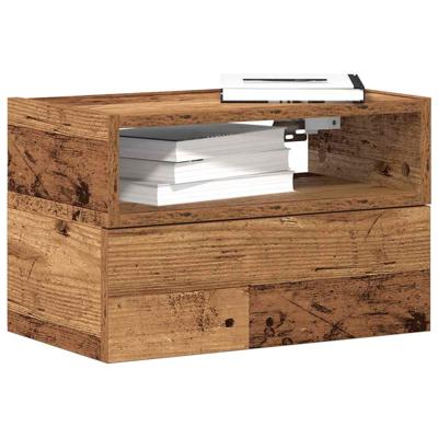 Nachtkastjes 2 st wandgemonteerd 45x26x28,5 cm oud houtkleurig